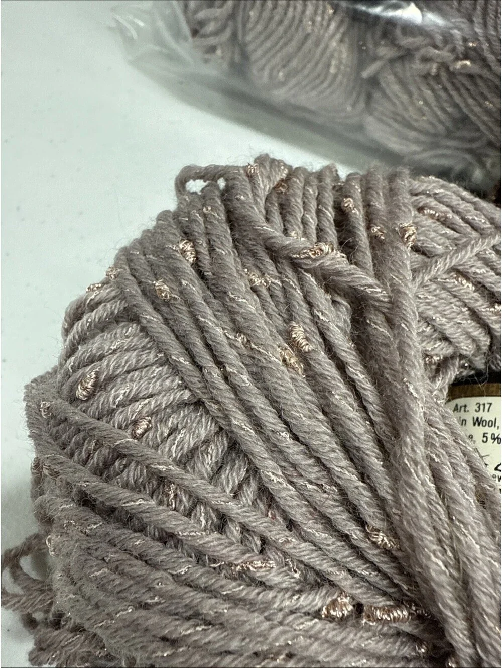 Schewe Nattie Lamé Shades 9352 & 9350 Light Tan And Brown 13 Skein Lot
